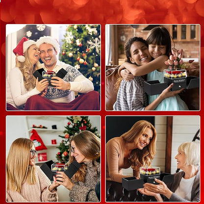 Preserved  Real Rose Flower Box With I Love You Necklace