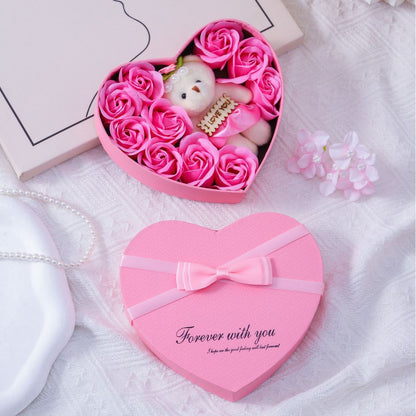 Soap Flower Rose Heart Gift Box